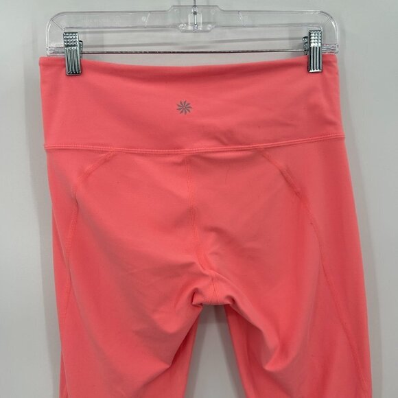 ATHLETA Coral Salutation Capri Cropped Workout Athletic Leggings Size Medium - Picture 6 of 8